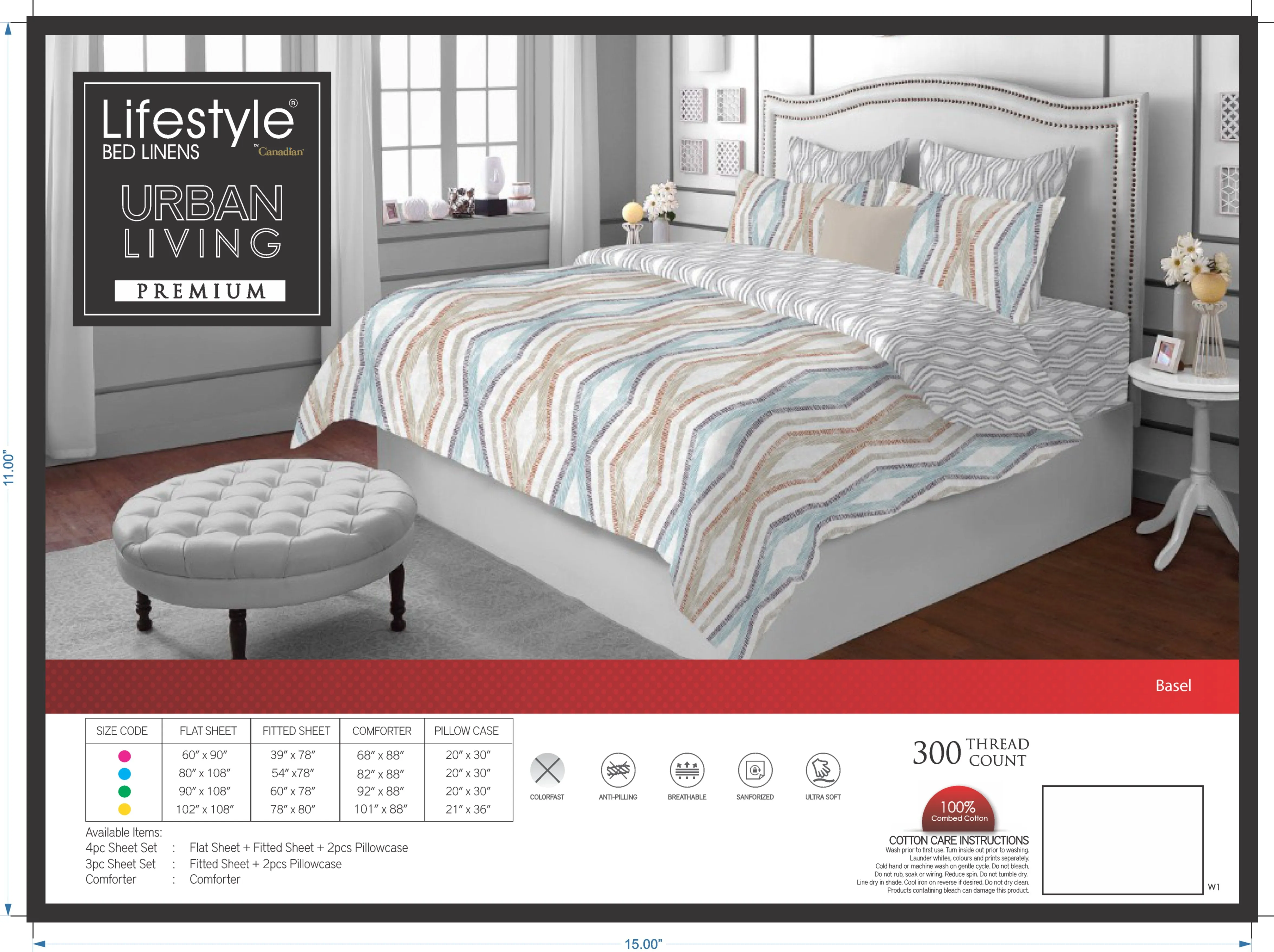 Premium 300 Thread Count Bedsheet Set | Basel