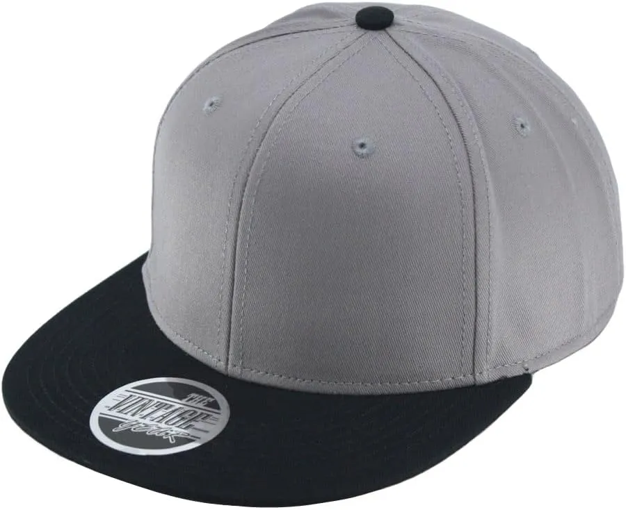 Premium Plain Cotton Twill Adjustable Flat Bill Snapback Hats Baseball Caps