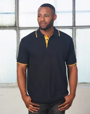 [PS08] Men's PolyCotton Contrast Pique Polo