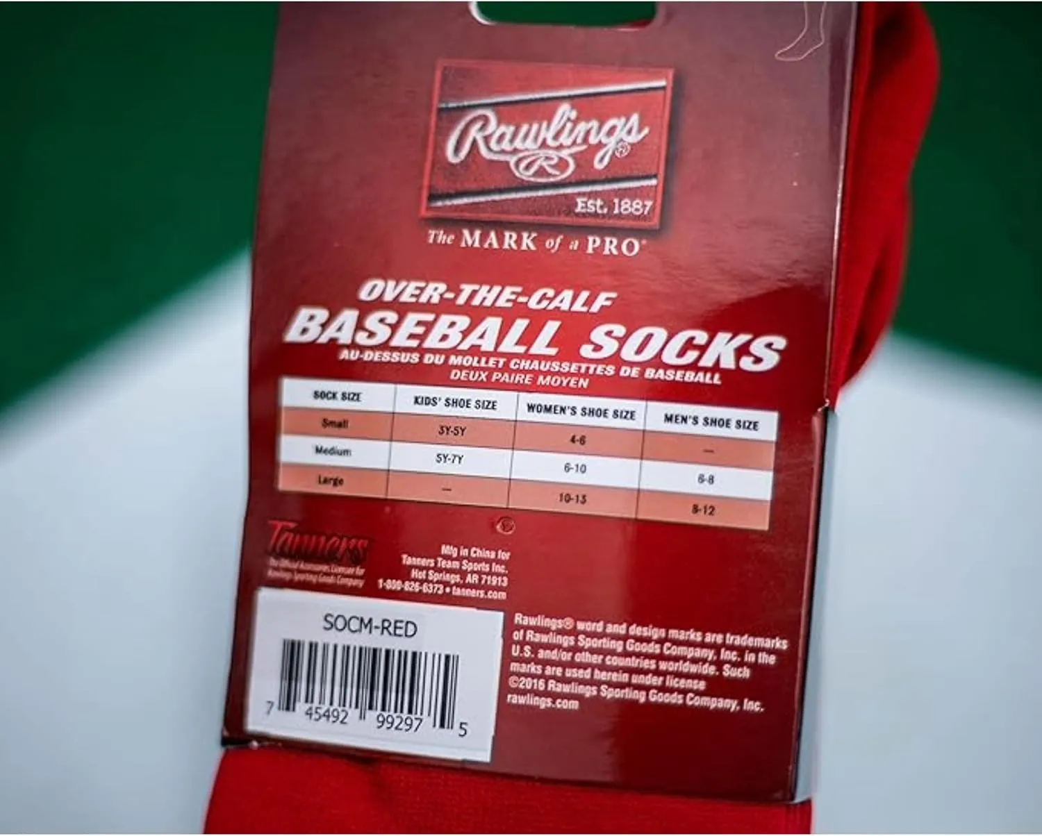 Rawlings | 2 Pair | Athletic Socks | Baseball/Softball | Multiple Sizes/Colors