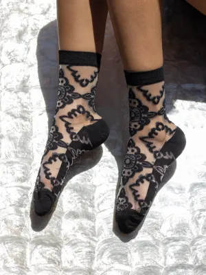 SHEER DAMASK BLACK