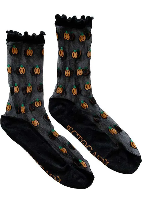 Sheer Ruffle Pumpkin | SOCKS