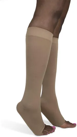 SIGVARIS SOFT OPAQUE 840 Open Toe Calf Compression Socks 15-20mmHg