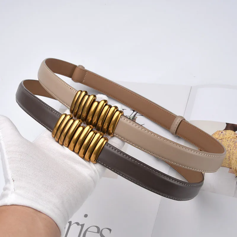Small Waist Seal Women's Leather Belt Outer Wear Decoration with Skirt Pant Belt