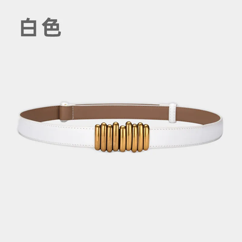 Small Waist Seal Women's Leather Belt Outer Wear Decoration with Skirt Pant Belt