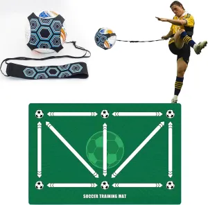 Soccer Training Mat, Football mat Training Equipment Includes Premium Anti-Slip Soccer Socks Improve Agility and Coordination,Anti-Slip Silent Absorption Soccer Footwork Mat