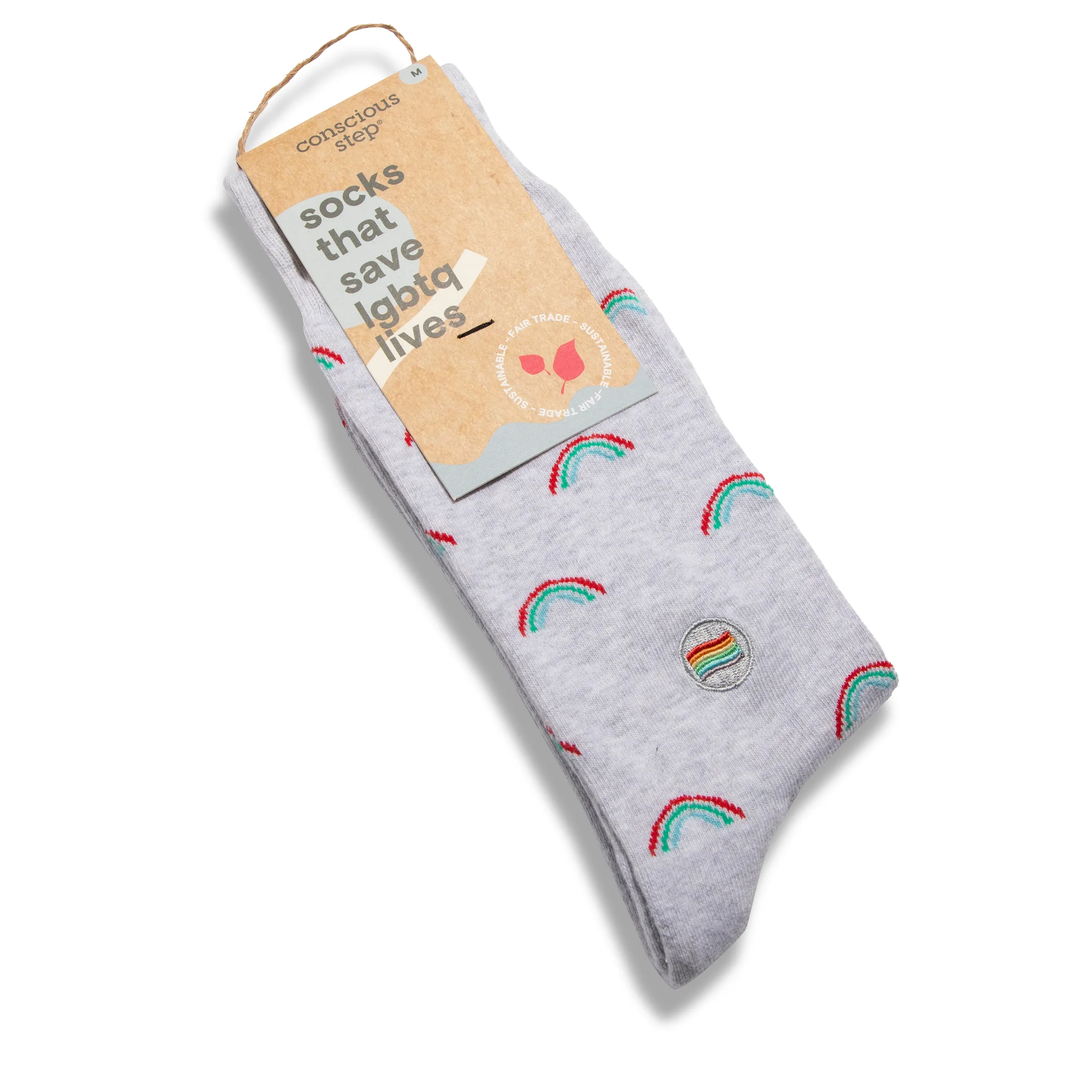 Socks that Save LGBTQ Lives - Gray Rainbow