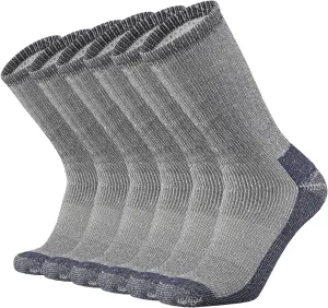 SOX TOWN Men's Merino Wool Cushion Crew Socks Moisture Wicking Control for Outdoor Hiking Work Boot Thermal Warm All Seasons