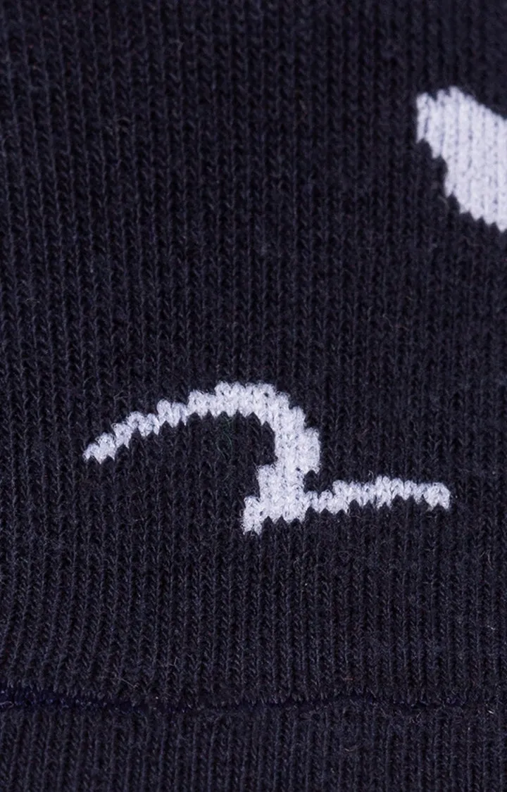 Spykar Navy and Grey Printed Socks - Pair Of 2