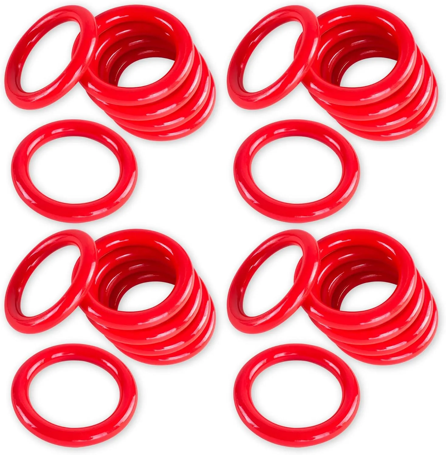 Super Z Outlet Red Plastic 2.5 Inch Carnival Rings for Ring Toss Games Party Favor Toys (24 Pack)