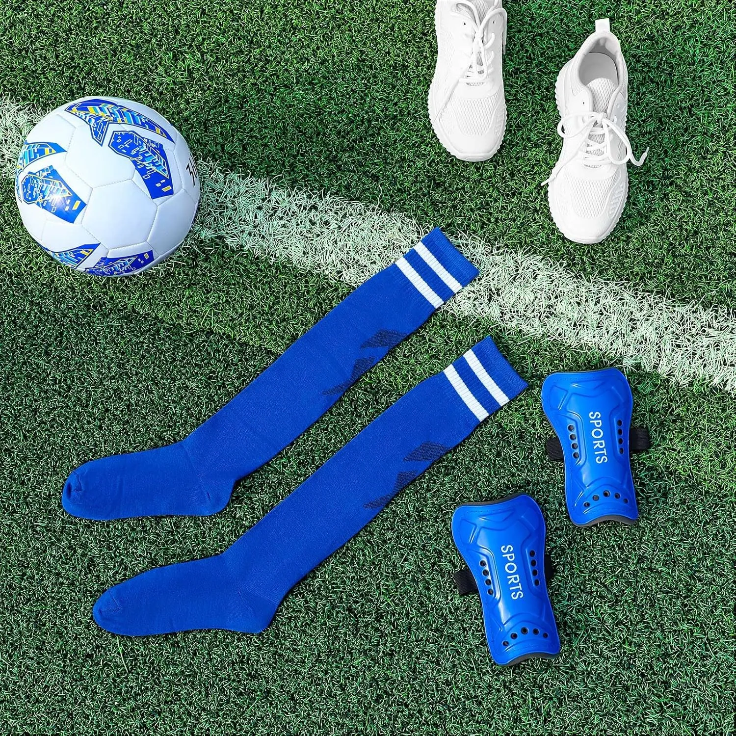 Syhood Soccer Shin Guards and Socks for Toddler Kids Youth, Lightweight Soccer Shin Pads Protective Defender Gear for 3-5, 5-10, 10-15 Years Old Children Teen Boys Girls Sports Game
