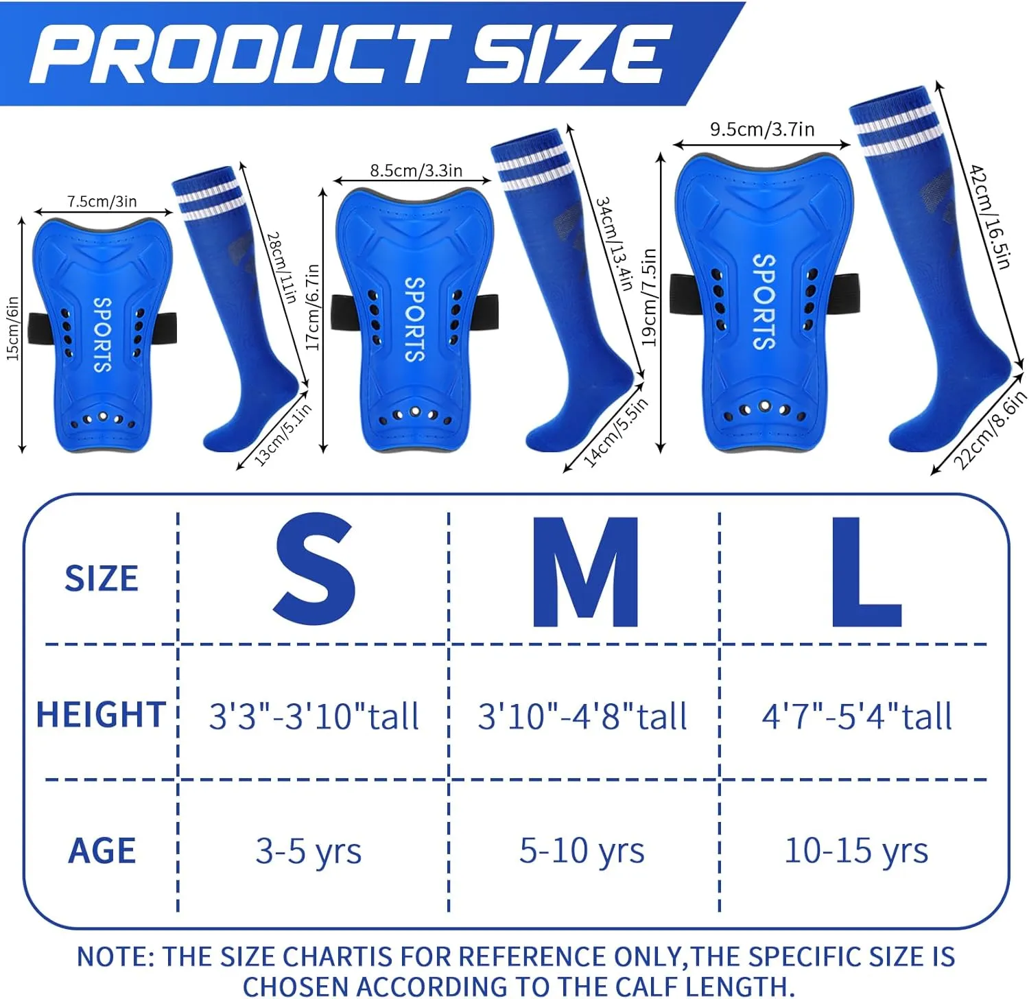 Syhood Soccer Shin Guards and Socks for Toddler Kids Youth, Lightweight Soccer Shin Pads Protective Defender Gear for 3-5, 5-10, 10-15 Years Old Children Teen Boys Girls Sports Game