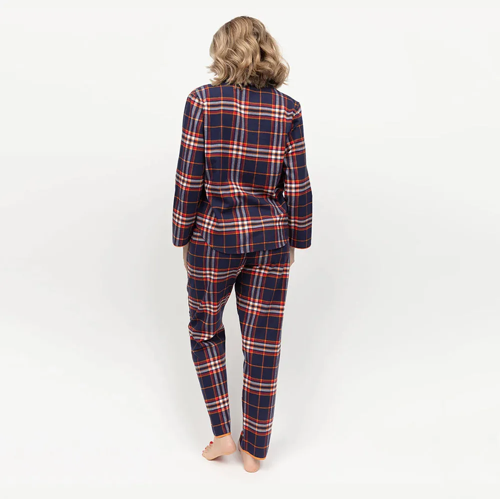 Taylor Navy Check Long Sleeve Pyjama Top