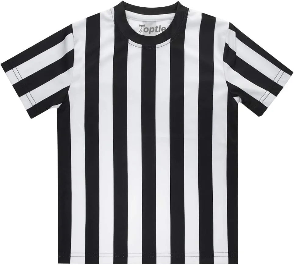 TopTie Children's Referee Shirt Costume Kids Ref Uniform for Soccer Football Basketball