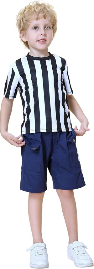 TopTie Children's Referee Shirt Costume Kids Ref Uniform for Soccer Football Basketball