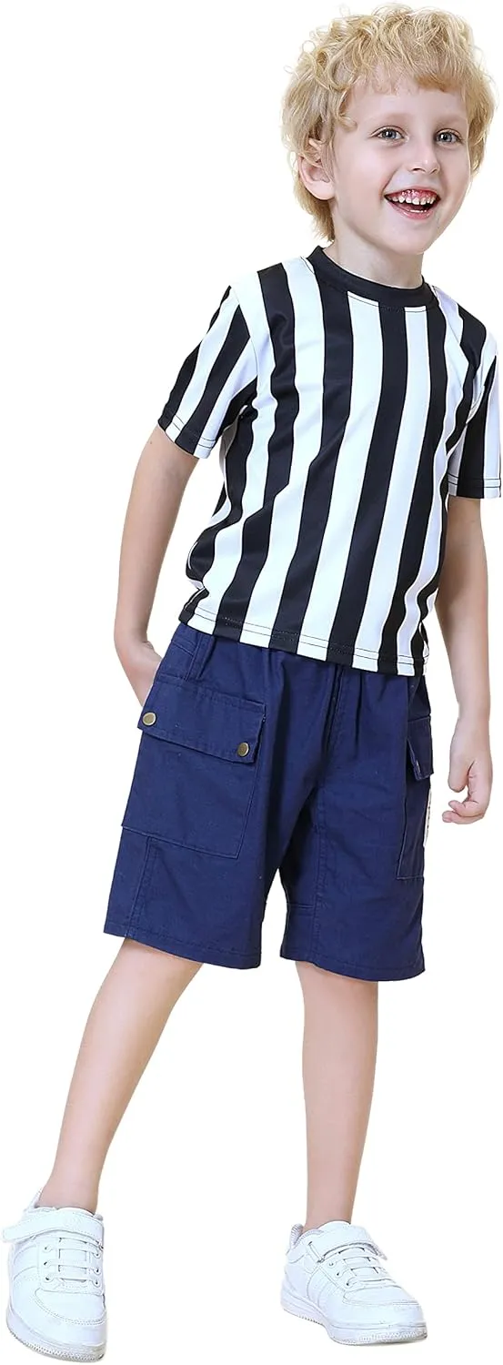TopTie Children's Referee Shirt Costume Kids Ref Uniform for Soccer Football Basketball