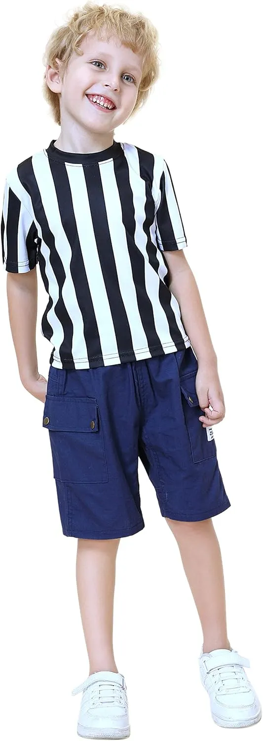 TopTie Children's Referee Shirt Costume Kids Ref Uniform for Soccer Football Basketball