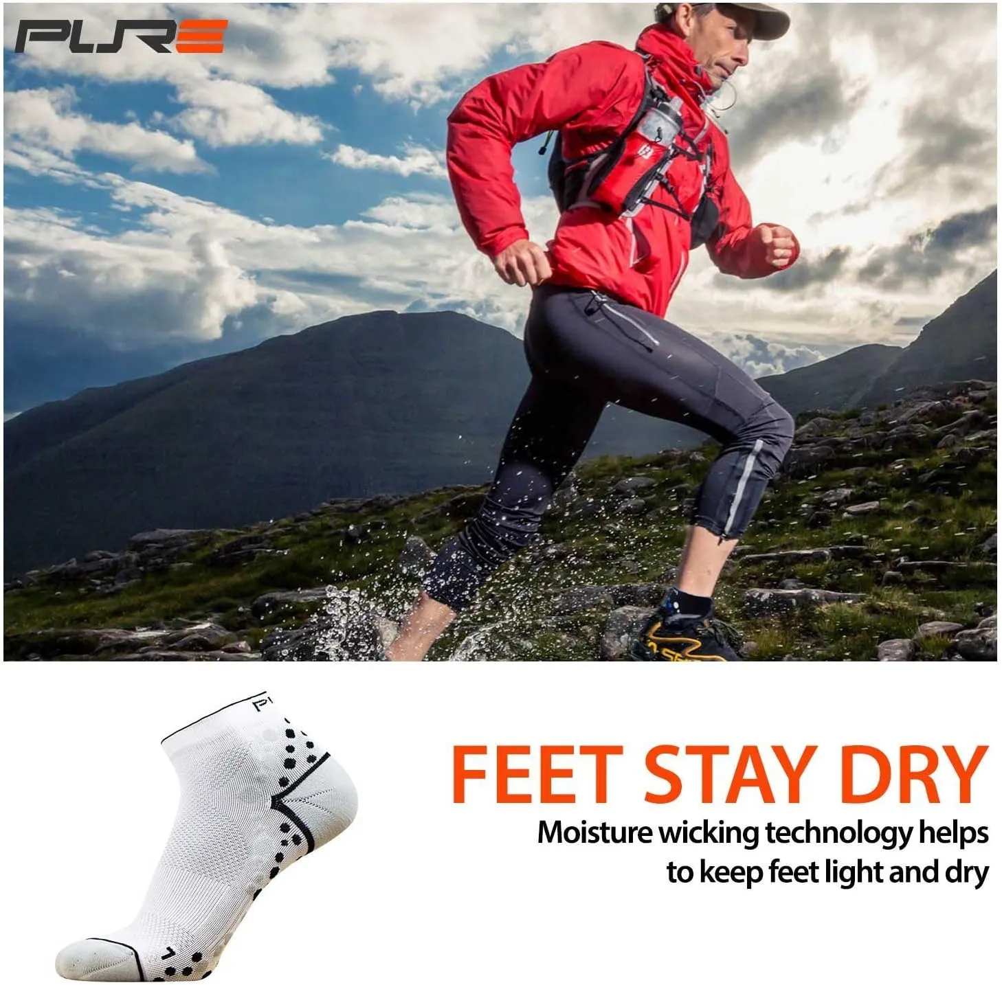 Ultra-Comfortable Running Socks - Anti-Blister Dot Technology, Moisture Wicking