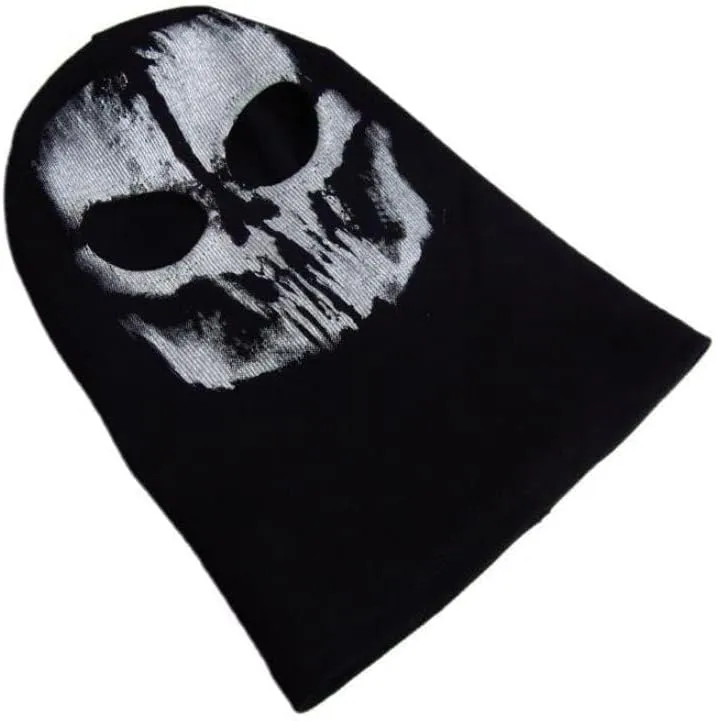 Unisex Ghost Print Stocking Balaclava Mask Good For War Game Halloween Cosplay