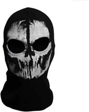 Unisex Ghost Print Stocking Balaclava Mask Good For War Game Halloween Cosplay