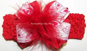 Valenitne's Day Marabou Bow Headband