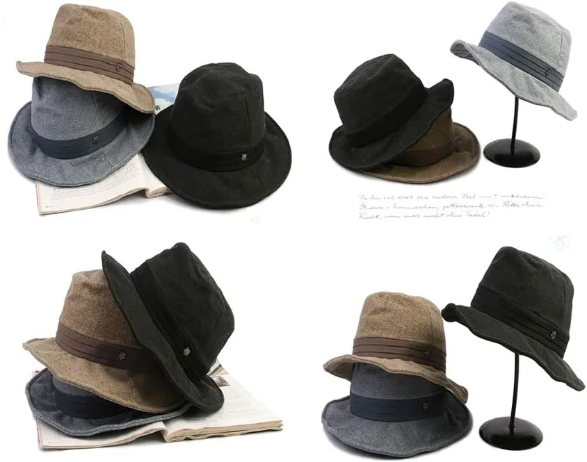 WITHMOONS Fedora Hat Classic Roll Up Adjustable Style Hat MABA0784